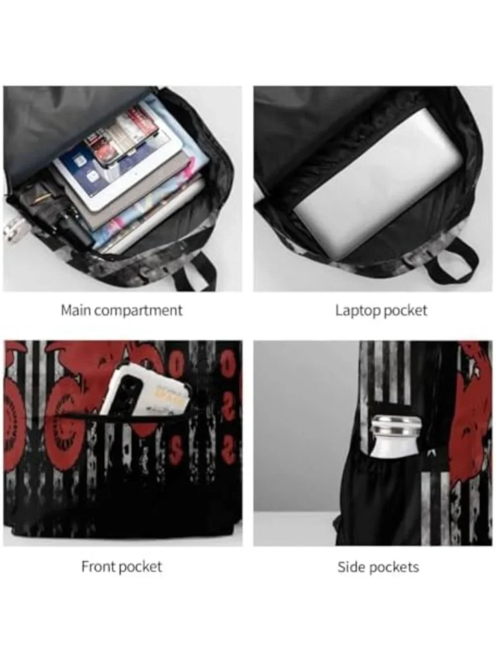 Patriotic Motocross Backpack | Multipurpose Laptop Daypack for Travel & Hiking